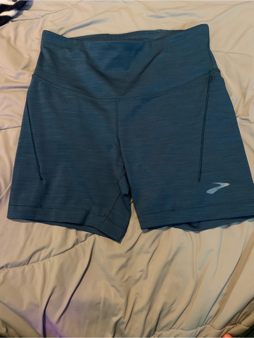 Brooks Women's Mid-Rise Running Shorts in Teal